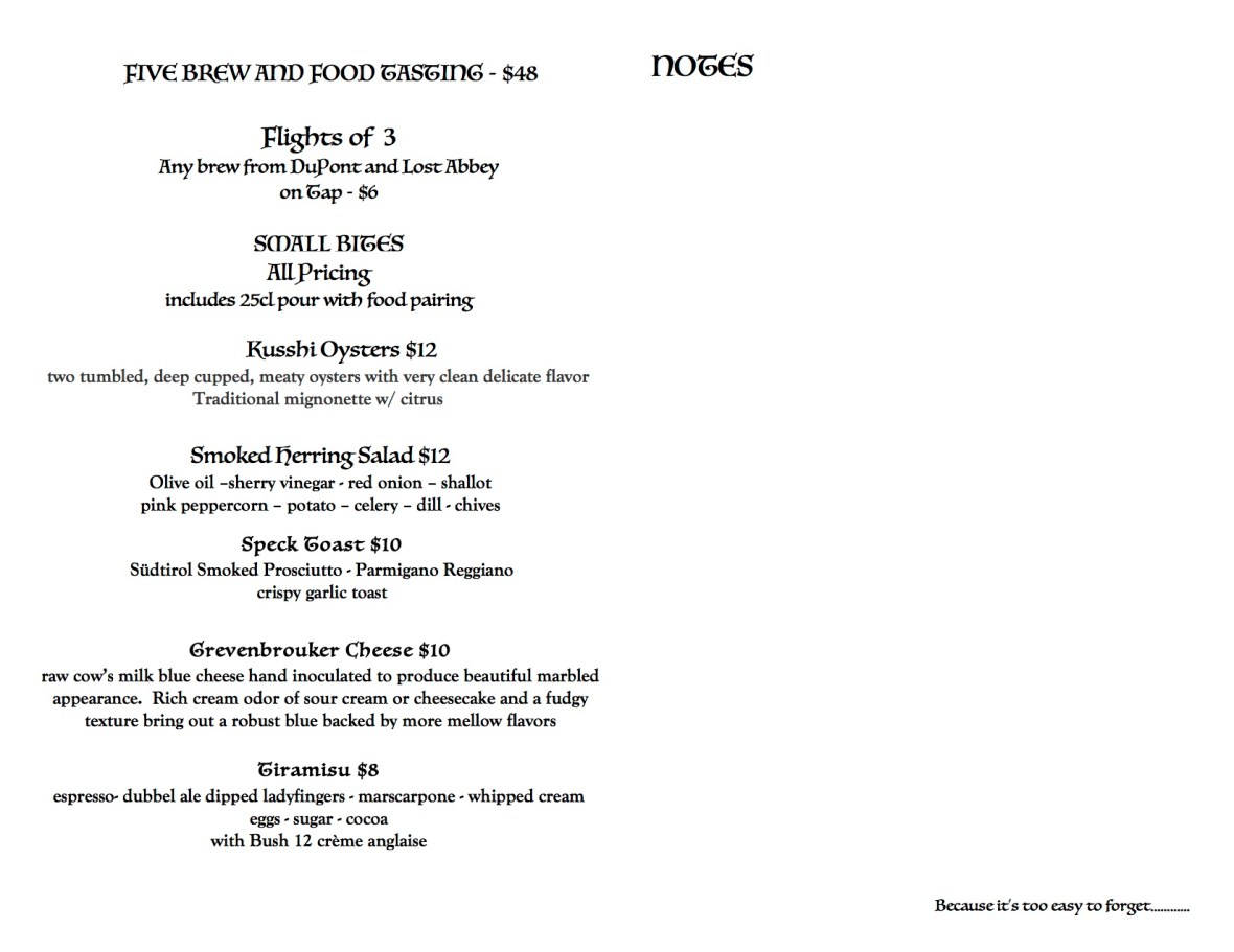 Deux Amis Pairing Menu 2pg