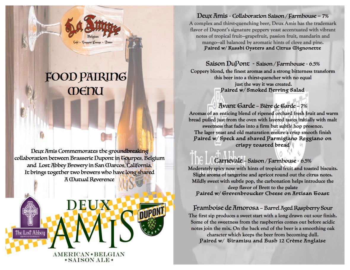 Deux Amis Pairing Menu Web