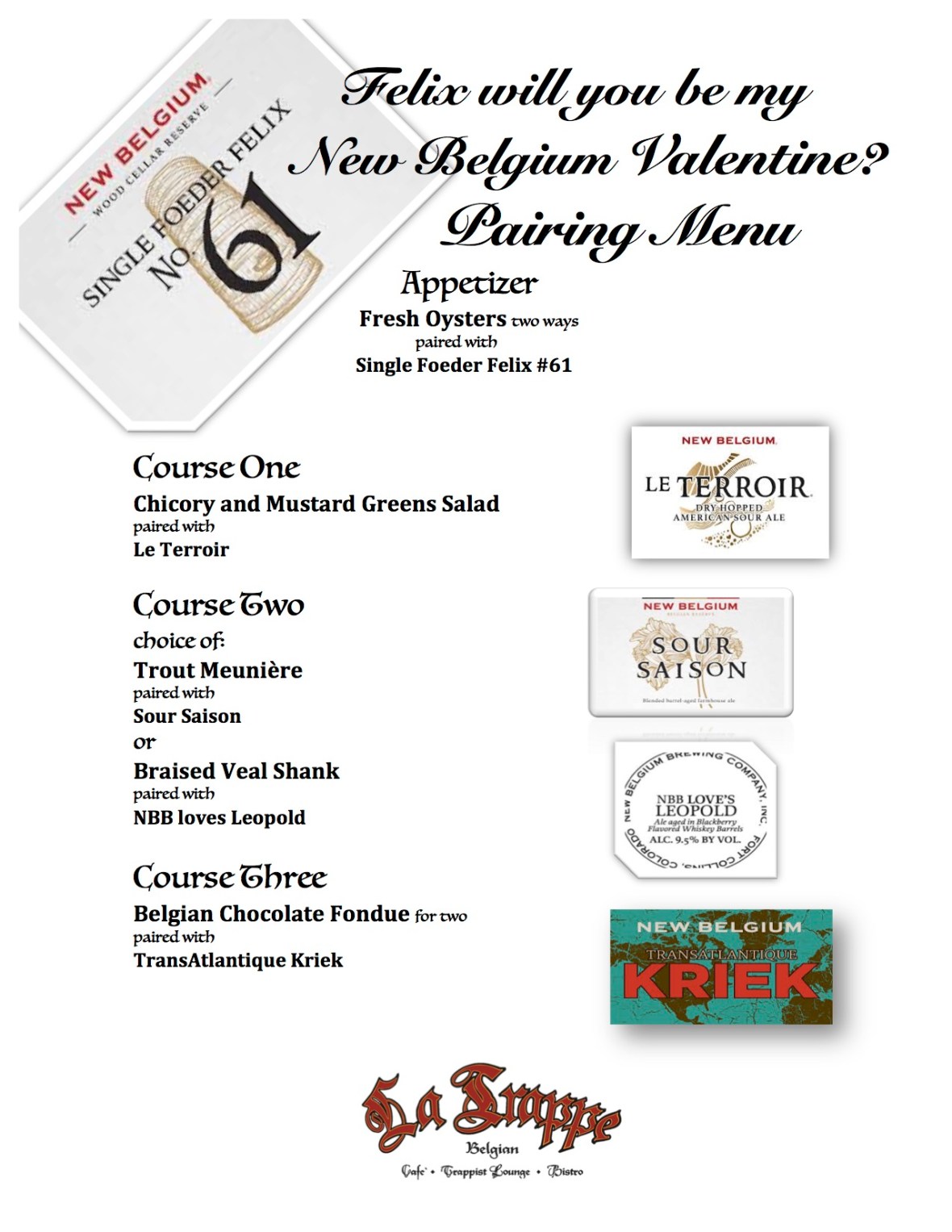 Felix Pairing Menu